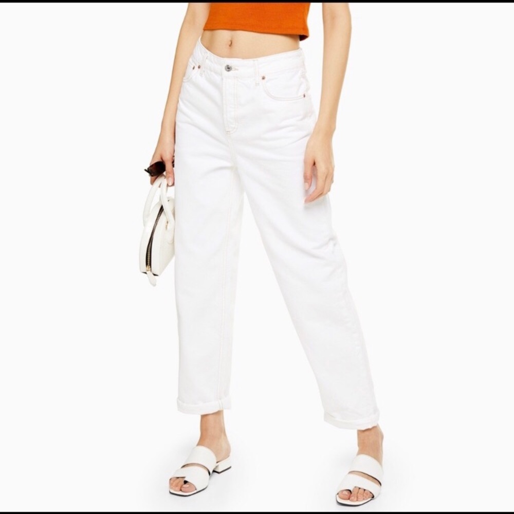 Topshop white balloon boyfriend jeans